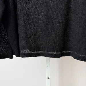 REVIR Whimsigoth Goth Boho Relaxed Sheer Knit Boat Neck Boxy Sweater S/M Black thumbnail 5