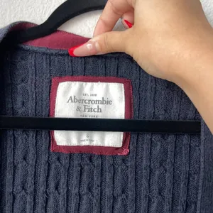 Abercrombie & Fitch Y2K Navy Blue Button Long Sleeve Knit Cardigan Sweater | S thumbnail 4