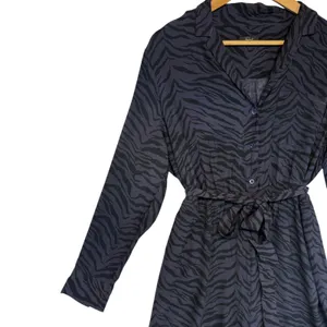 Rails Callan Charcoal Tiger Striped Belted Jumpsuit Wide Leg‎ Cropped Chic L thumbnail 5