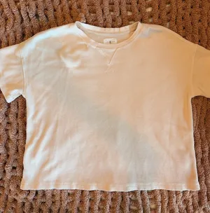 Lou & Grey Women’s Medium Cream Waffle Knit Short Sleeve Top Soft Modal Blend thumbnail 1