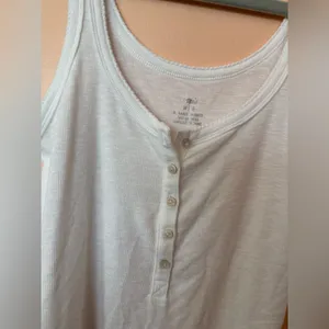 Aerie White Button-Front Tank Top thumbnail 2