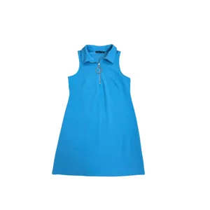 Boston Proper Zippered Sleeveless Blue Polo Style Dress Women's Size 10 thumbnail 2