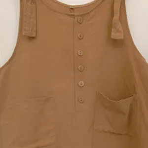 WRCNote Women’s Casual Short Overalls in Medium Brown thumbnail 3