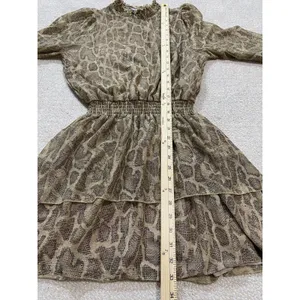 SHOW ME YOUR MUMU Russo Python Gold Shimmer Tiered Ruffle Mini Dress Sz S thumbnail 14