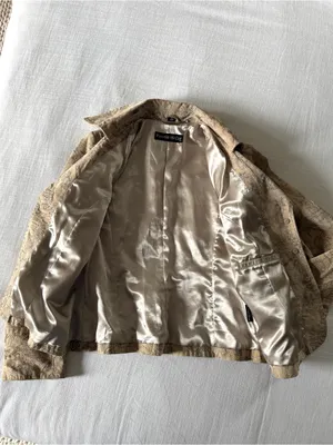 Pamela McCoy Suede Tan Floral Suede Jacket, Medium thumbnail 5