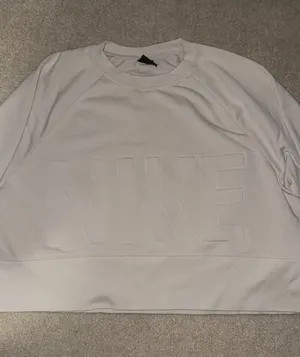 Nike Cropped Long Sleeve Top Cream thumbnail 1