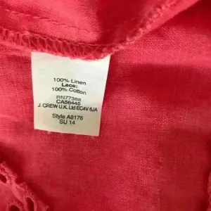 J.Crew Women’s Linen Salmon Coral Eyelet Top Size XS‎ Lightweight Casual thumbnail 8