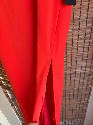 Lulus Sindra Bright Orange Cutout Column Maxi Dress Size Small NWT $78 thumbnail 10