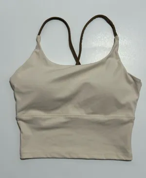 Everyday Scoop Neck Brami - Cream with Brown Straps thumbnail 1