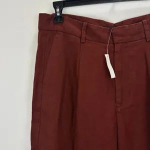 Madewell Slouchy Straight Pants in 100% Linen Henna Brown Relaxed US 10 NWT thumbnail 9