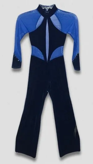 Vintage 90s dancer costume jumpsuit velvet sheer mesh balletcore punk goth alt thumbnail 1