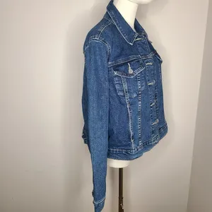 Signature Gold Levis Strauss Denim Light Stretch Trucker Jean Jacket Women XXL thumbnail 4