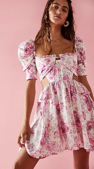 Lucia Mini Dress in Pink thumbnail 1
