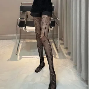 Women's Black Fishnet Tights Sheer Mesh Pantyhose Fashionable Stockings One Size thumbnail 5