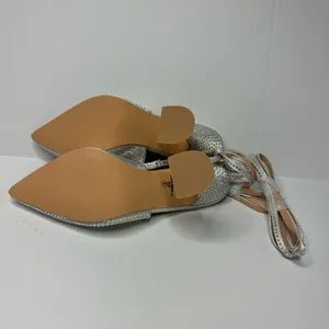 Lulus Kayka White‎ Rhinestone Lace-Up Pointed-Toe Pumps thumbnail 9