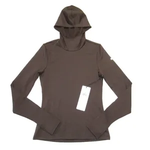 NWT Alo Airlift Winter Warm Hooded Runner in Espresso Brown Top S thumbnail 2