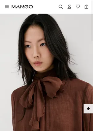 MANGO RUFFLED HIGH-NECK BLOUSE NEW WITH TAGS thumbnail 2
