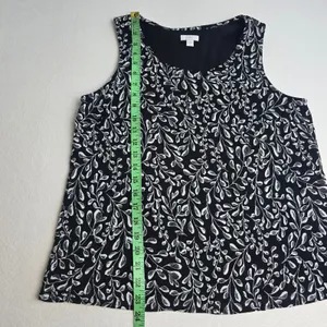 J.‎ Jill Womens Black White Floral Vine Print Scoop Neck Sleeveless Tank Top M thumbnail 6
