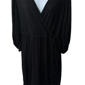 NEW Max Studio Tiered Little Black Dress Capsule Minimalist Dark‎ Romantic L thumbnail 4