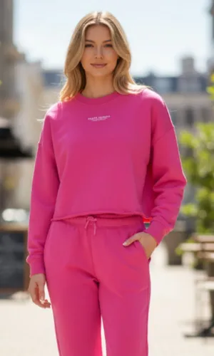 NWT PAJAR CANADA Lawson Women's Oversized Crop Sweatshirt in PINK GLOW XL thumbnail 1