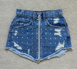 Carmar Denim RhineStone Skirt thumbnail 2