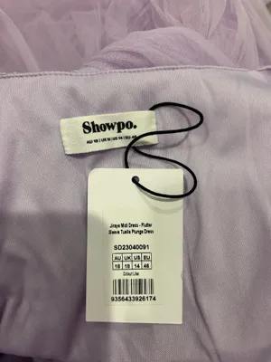 New Showpo Jiraye Midi Dress Flutter Sleeve Tuelle Plunge Dress Size Large thumbnail 7