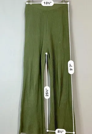 In Loom Women’s Knit Flare Pant Olive Green Size Medium USED thumbnail 5