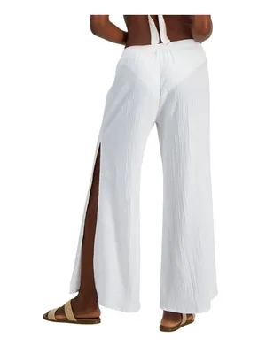 NWT J. Valdi Womens Cancun Wide-Leg Swim Cover Up Pants J23765 White S thumbnail 2