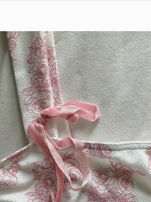 pink and white floral chinoiserie velvet bow tank top thumbnail 2