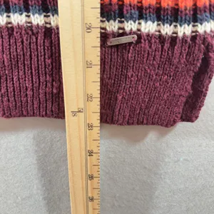 518 | Abercrombie & Fitch Sleeveless Mock Neck Sweater Tank Burgundy Striped‎ XS thumbnail 5