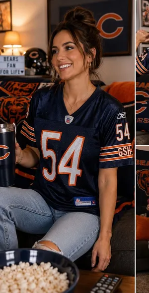 Vintage Reebok Chicago Bears Brian Urlacher #54 NFL Jersey Women’s Small thumbnail 1