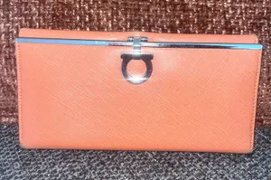 Salvatore Ferragamo Orange Leather Wallet thumbnail 1