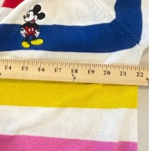 Disney Cardigan Women L White Striped Knit Mickey‎ Mouse Disney 100 Anniversary thumbnail 7
