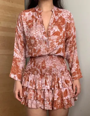 These Three Boutique Smocked Waist Tiered Mini Dress thumbnail 2