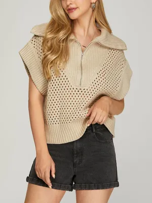 She + Sky collared drop shoulder sweater size small NWT thumbnail 2