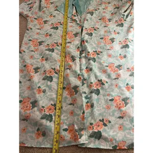 Victoria's Secret Vintage Green Floral Satin Trim Pyjama Nightdress Small thumbnail 7
