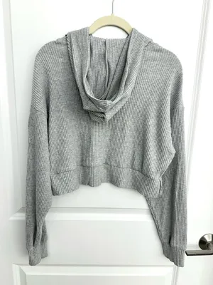 ALO Yoga Women Grey Muse Hoodie Size XS thumbnail 7