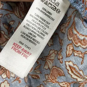 Rachel Zoe Blue Floral Linen Blend Short Sleeve Button Down Pajama Set Small‎ thumbnail 3