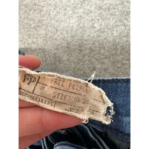 Free People Size 10 Womens Pants Jeans Blue‎ Tie High Waist Hippie Boho Denim thumbnail 10
