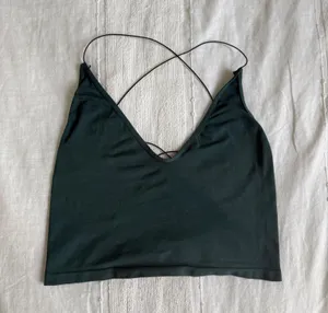 Intimately Free People dark forest green strappy back bralette tank thumbnail 1
