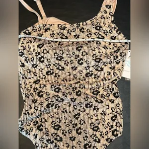 Time And TRU Leopard Beige One Piece Women Swimsuit Size M (8-10) NWT thumbnail 10