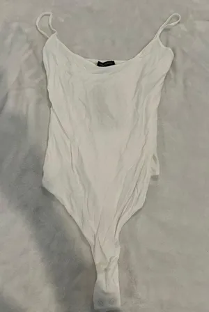 White Spaghetti Strap Bodysuit by thumbnail 1