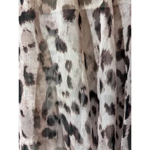 Olia NWT Womens Size L Plunge Neck Tie Back Ruffle Lined Long Sleeve Leopard Top thumbnail 2
