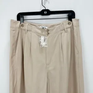 Madewell The Harlow Wide Leg Pant Linen Twill Harvest Moon Beige US 12 NWT thumbnail 9