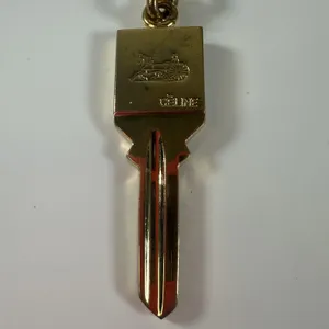 CELINE Keychain Womens One Size Gold Key Shape Horse Carriage Logo Made Italy thumbnail 2