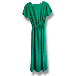 Boohoo Womens Dress Emerald Green Faux‎ Wrap Maxi Dress Short Sleeve NEW thumbnail 6