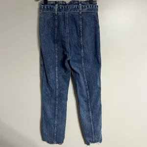 Abercrombie & Fitch Jeans Women 00 24 Blue A&F‎ Mom Jean High Waist Belted Fray thumbnail 11