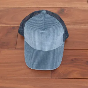 Free People Trucker Hat Women OS Blue Cohen Cord Curved Brim Adjustable Snapback thumbnail 3