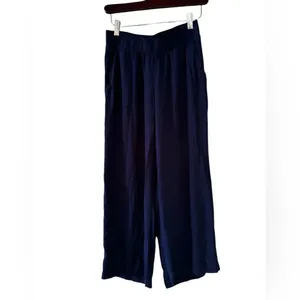 Johnny Was Calme Womens Cropped Palazzo Pants Navy XS thumbnail 3