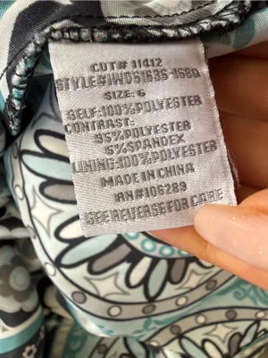 Dressbarn Size 6 Y2K Boho Halter Dress Teal Medallion Handkerchief Hem Ruched thumbnail 9